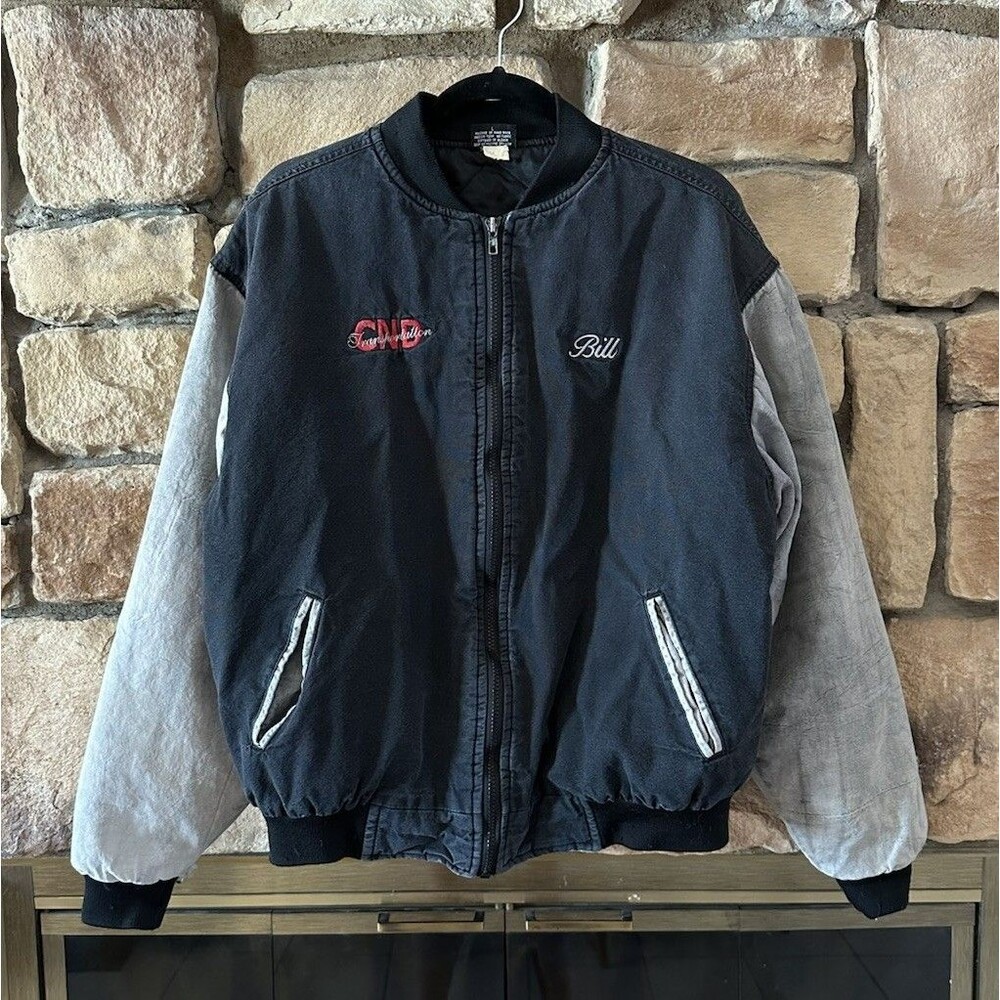 VTG 90s Nemesis Sportswear Quilt Lined Work Jacket Black Size L Mens USA “Bill”